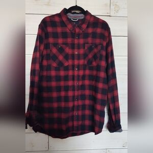 Roark Revival Men's Red and Black Plaid Shirt